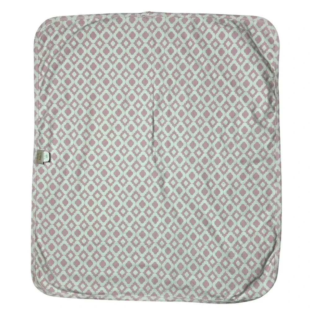 Haute Baby Girls Pink White 100% Cotton Recieving Blanket‎ Lovey 3D Hearts 27x24